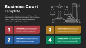 Business Court Template For PowerPoint black variation ppt