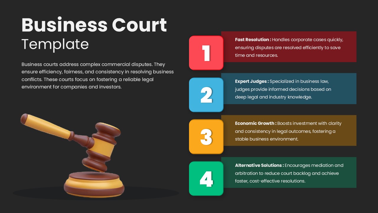 Business Court Template For PowerPoint black variation