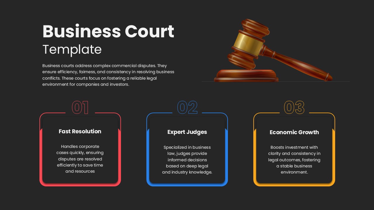 Business Court Template For PowerPoint slide black variation