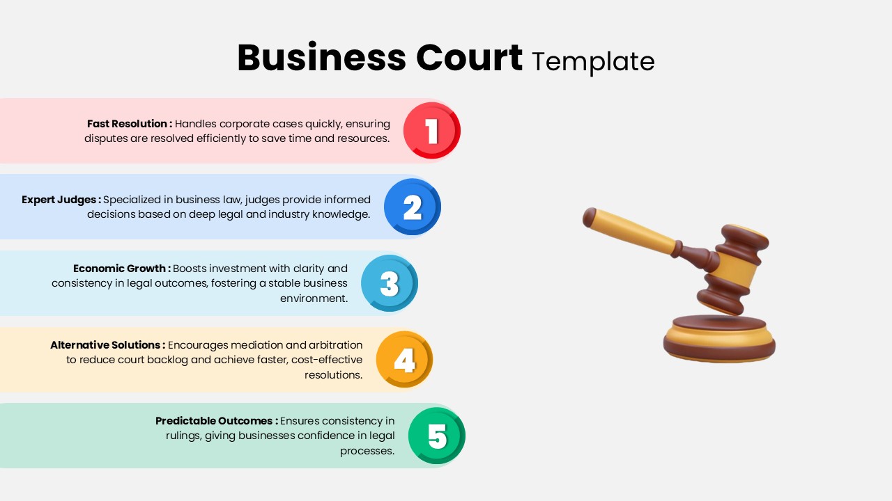 Business Court Template For PowerPoint white variation