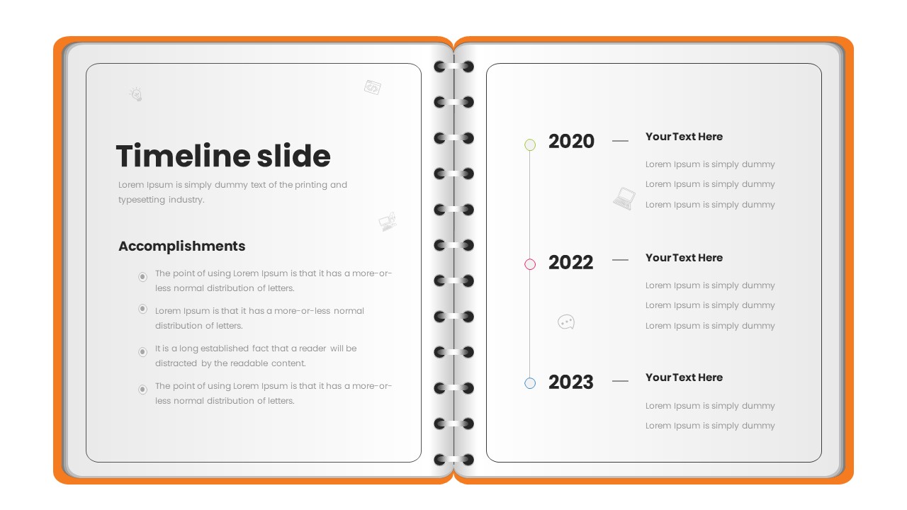 Digital Notebook timeline slide