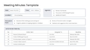 Meeting Minutes Presentation Template