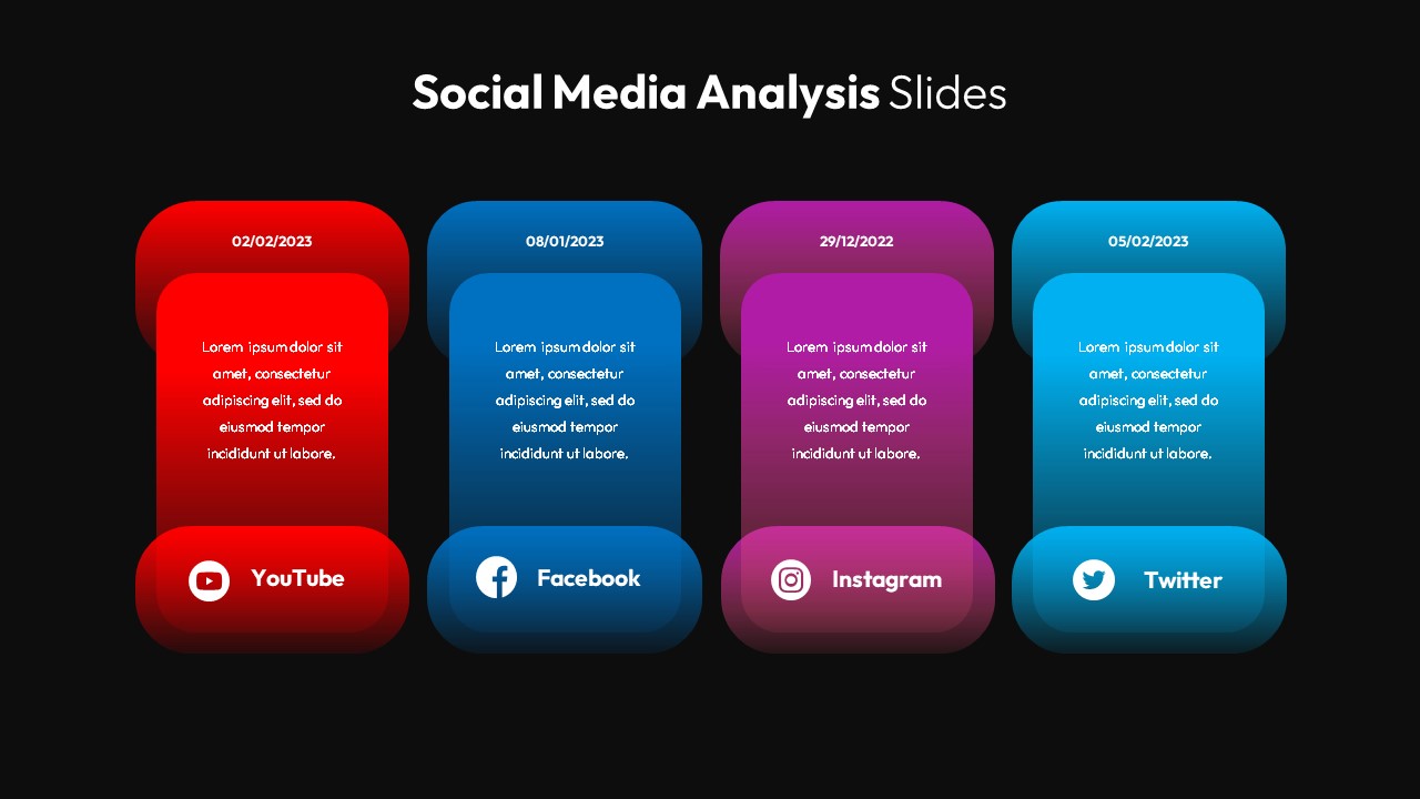 Social Media Analysis Slide Template Dark
