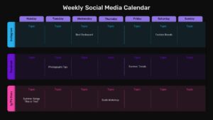 Social Media Calendar Template Dark