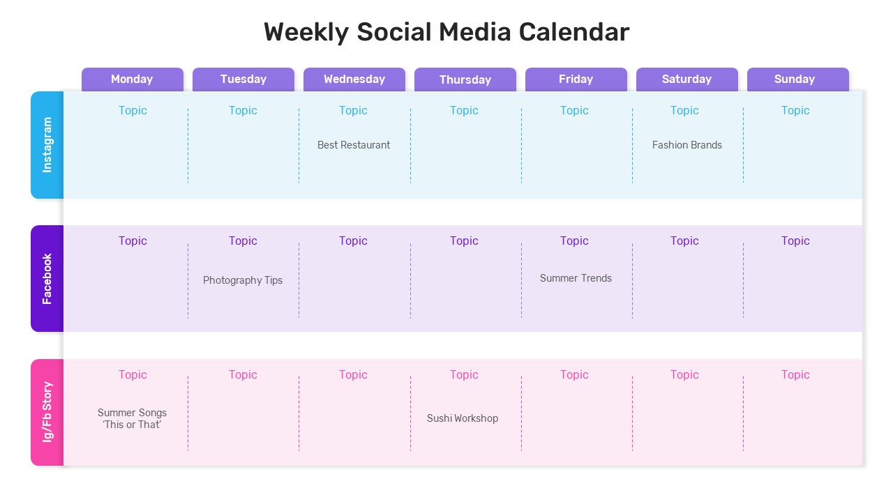 Social Media Calendar 2025 Uk 