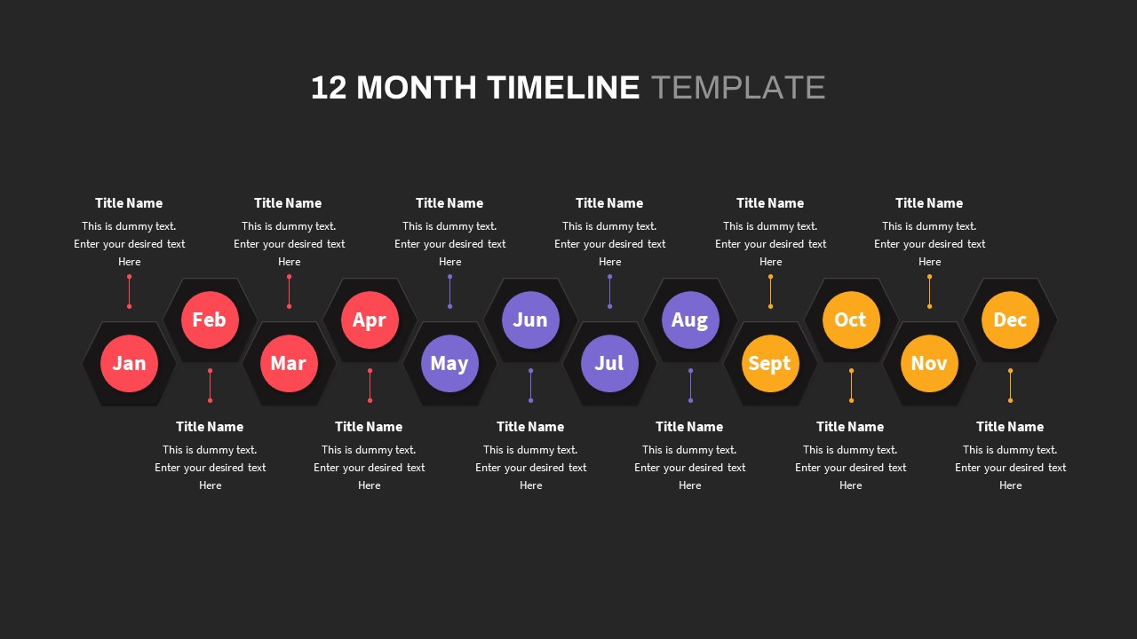 12 Month Timeline Powerpoint Template Slidebazaar 6191