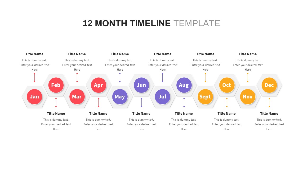 12 Month Timeline Powerpoint Template Slidebazaar 9618