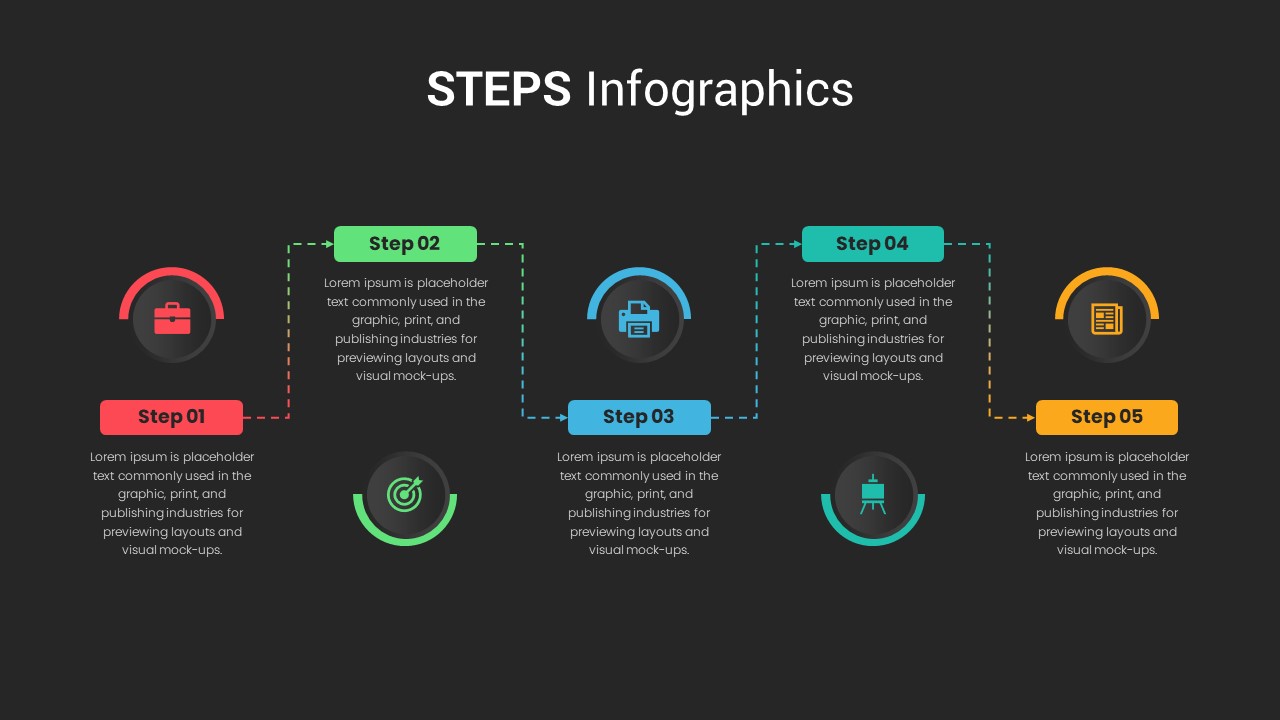 5-Steps-Infographics-Presentation-Template-Dark