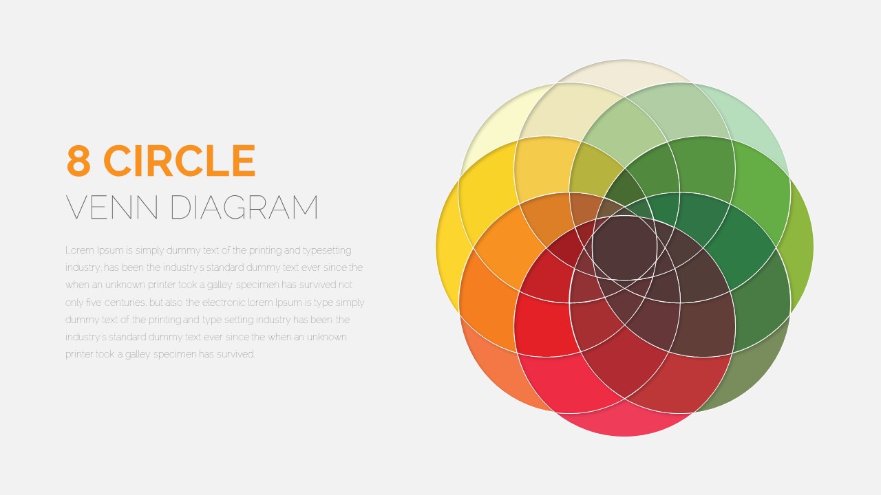 8 Circle Venn Diagram PowerPoint Template