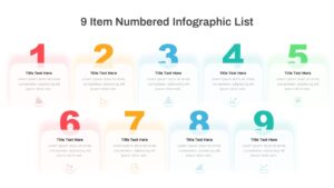 9 Item Numbered Infographic List Template PowerPoint