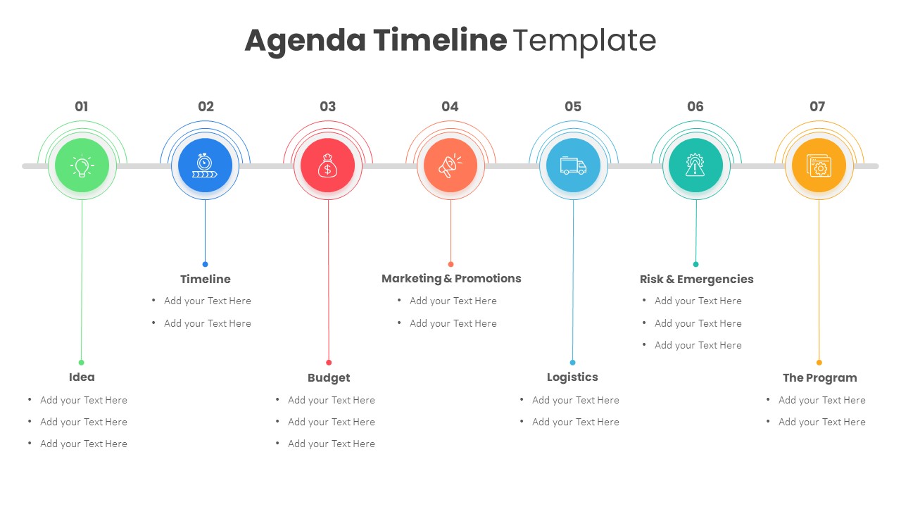 Agenda Timeline Template PowerPoint