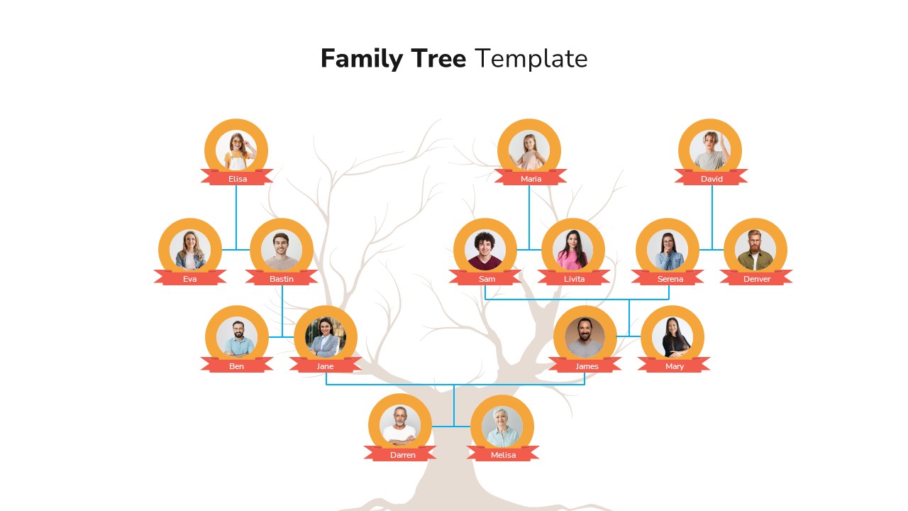 Family Tree PowerPoint Infographic Slide Template