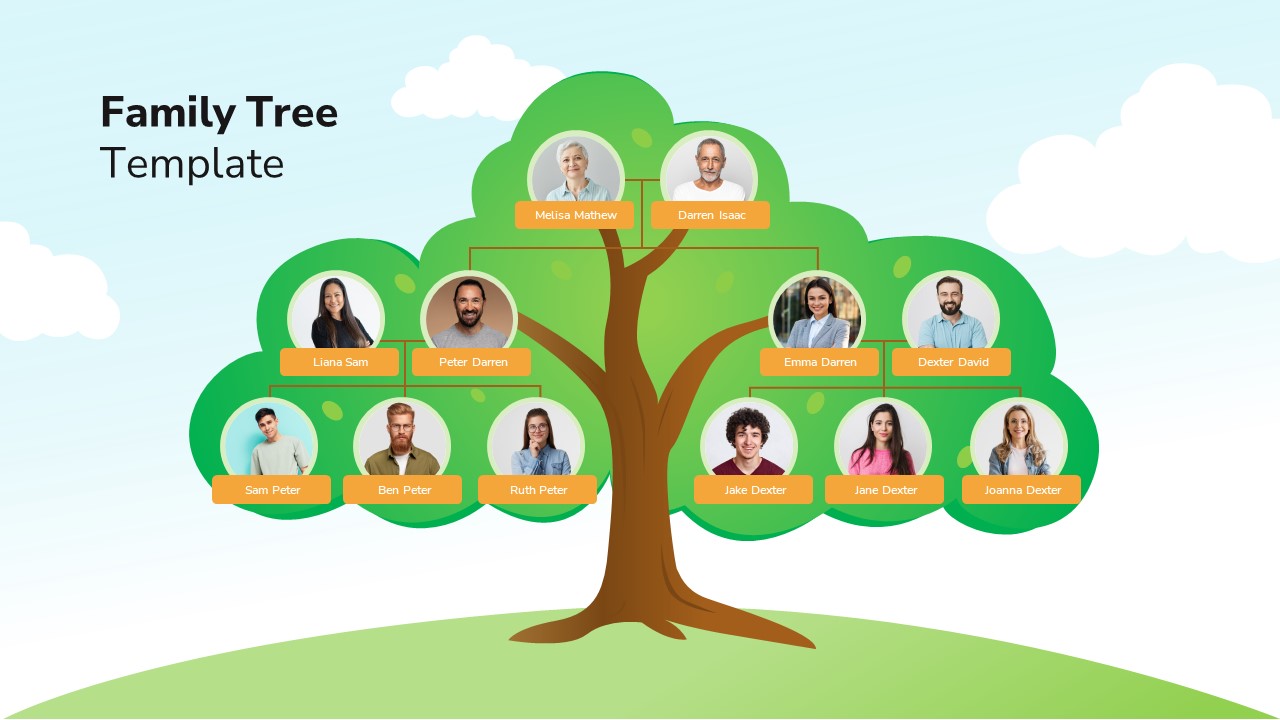 Family Tree PowerPoint Infographic Slide Template SlideBazaar