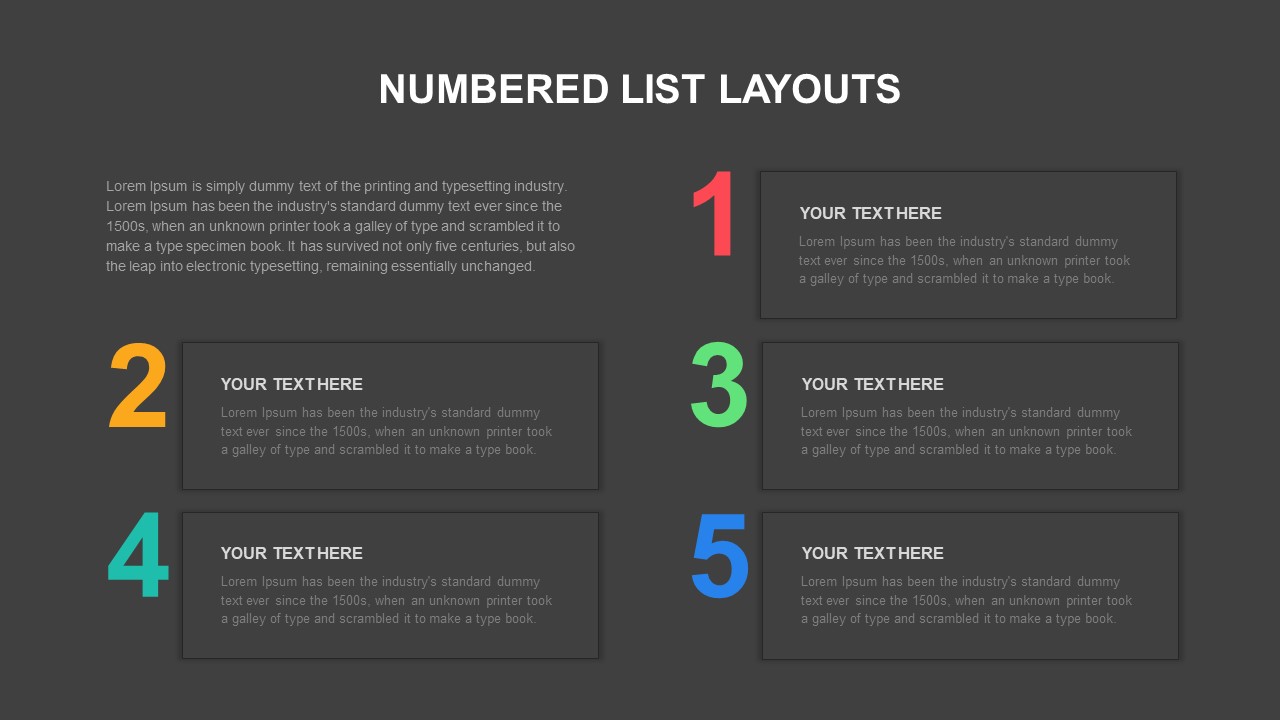 Numbered list powerpoint templates