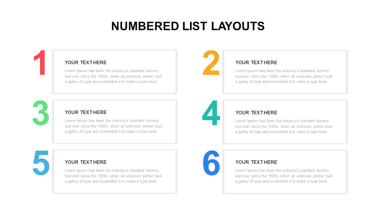 Numbered List Template for PowerPoint and Keynote