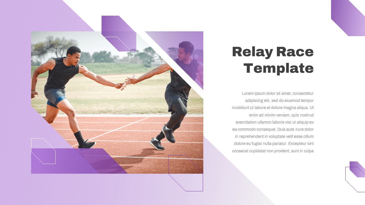 Relay Race Passing Baton PowerPoint Template