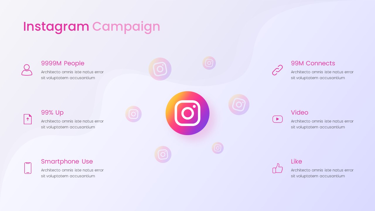 Social Media Report Instagram Campaign powerPoint Template