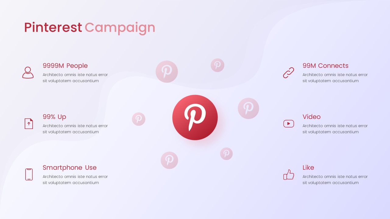 Social Media Report Pinterest Campaign powerPoint Template