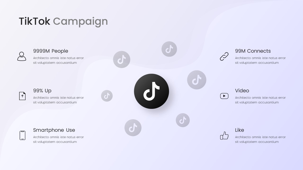 Social Media Report TikTok Campaign powerPoint Template