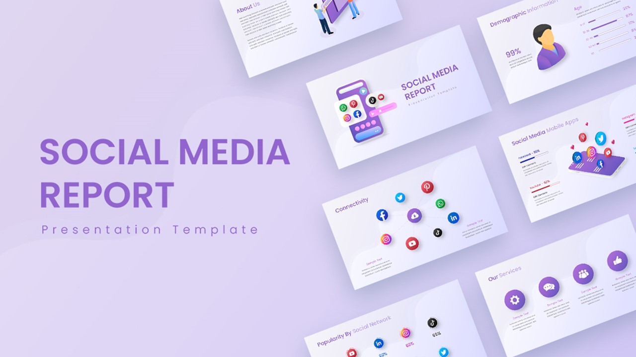 Social Media Report powerPoint Template
