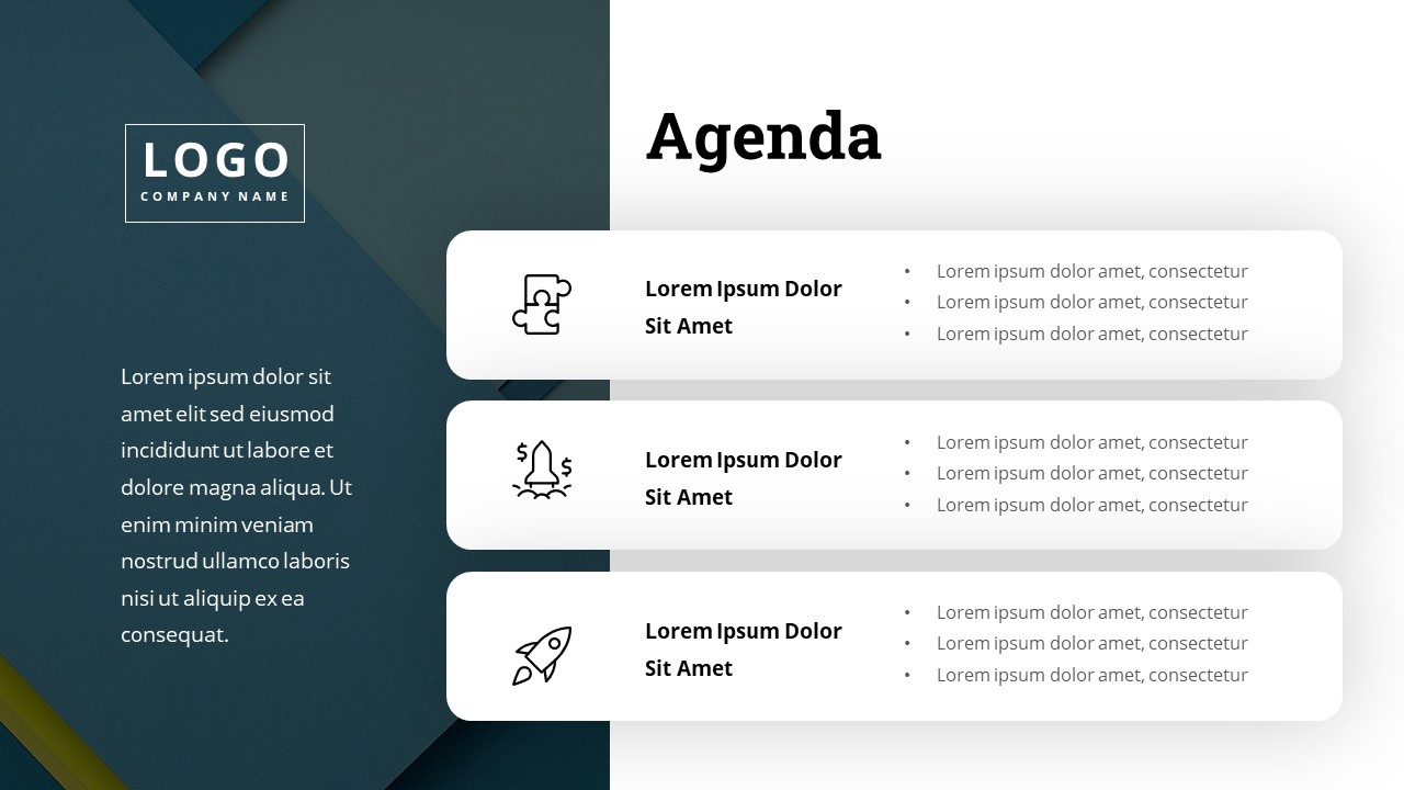 creative agenda powerpoint template