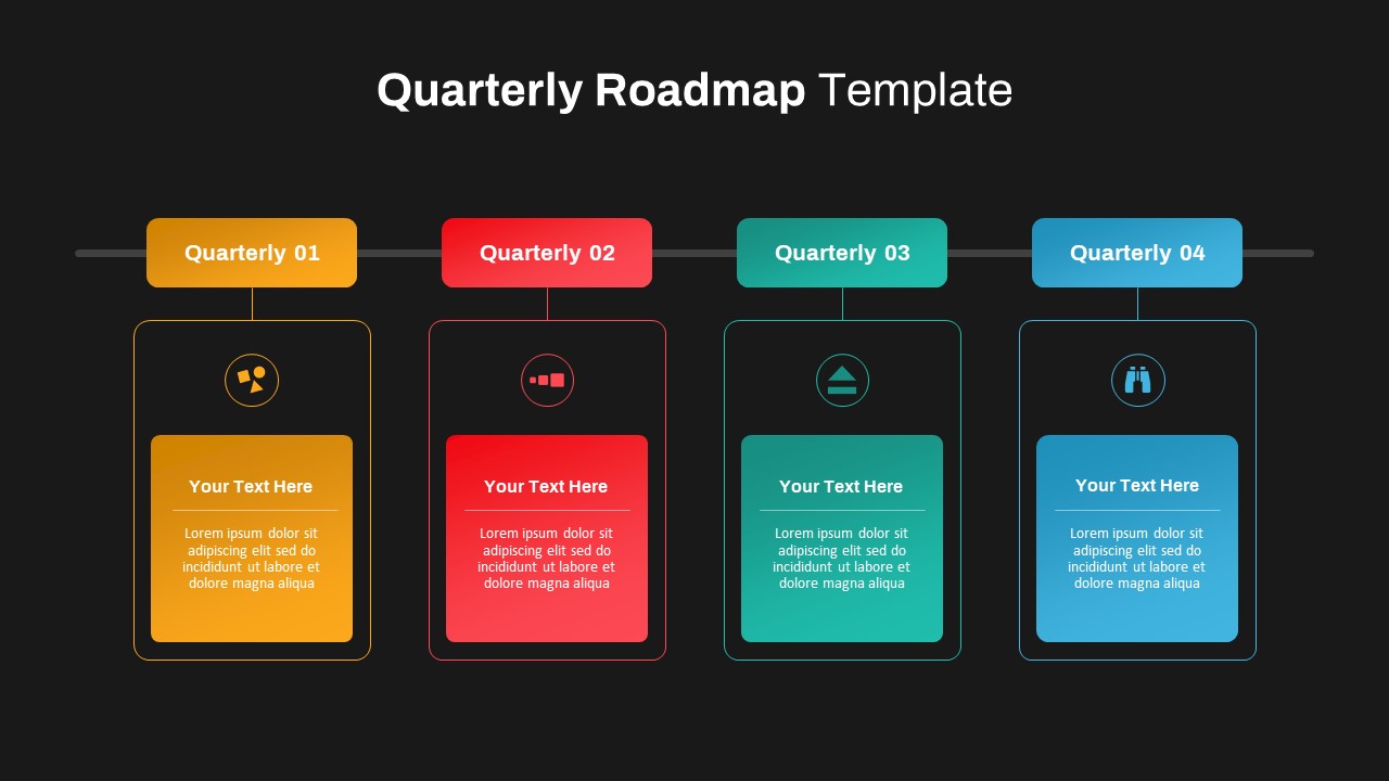 quarterly roadmap powerpoint slide