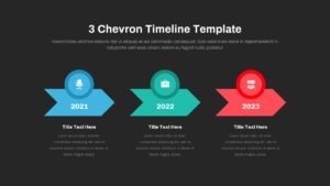 3 Chevron Timeline PowerPoint Template Dark