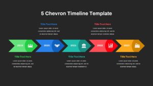 5 Chevron Timeline PowerPoint Template Dark