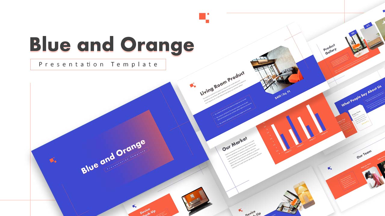 Blue And Orange PowerPoint Presentation Template