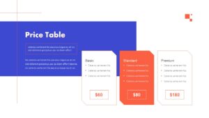 Blue And Orange Pricing Table PowerPoint Presentation Template