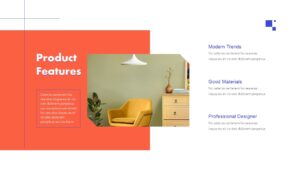 Blue And Orange Product Features PowerPoint Presentation Template