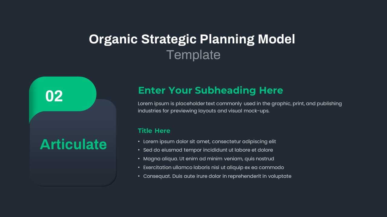 Organic Strategic Planning Model PowerPoint Template Dark3