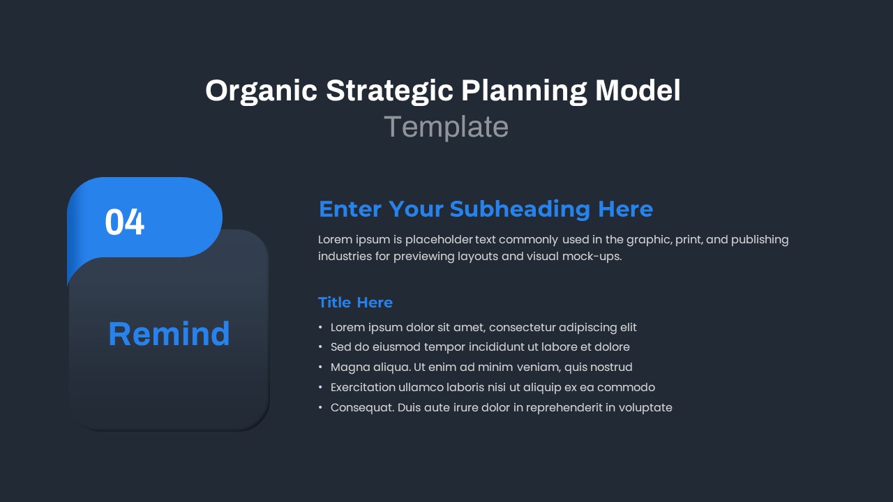 Organic Strategic Planning Model PowerPoint Template Dark5