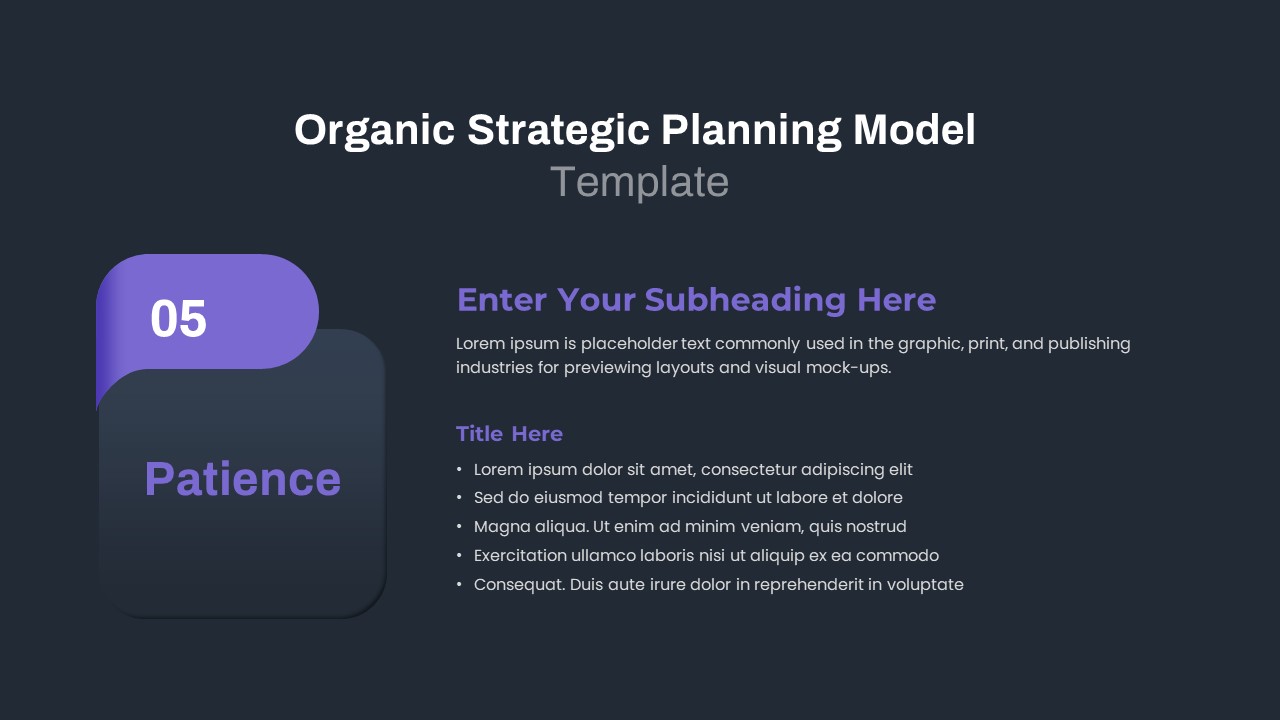 Organic Strategic Planning Model PowerPoint Template Dark6