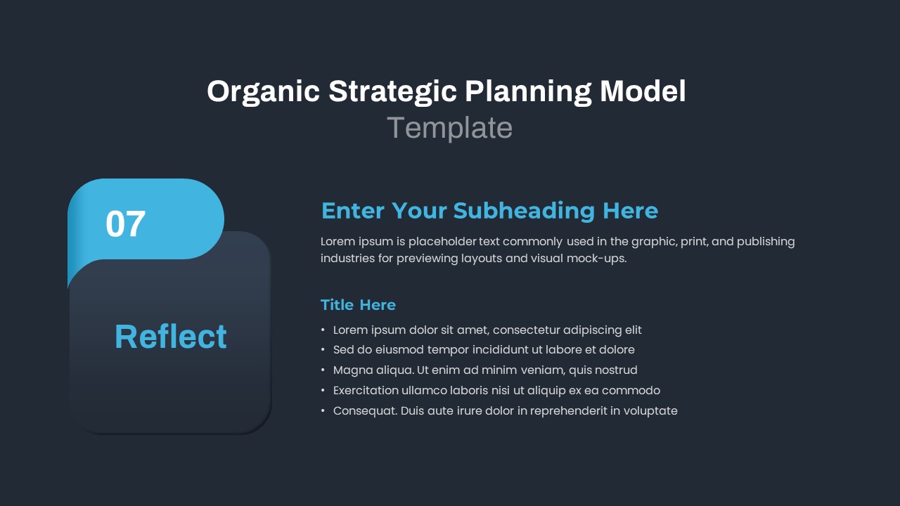 Organic Strategic Planning Model PowerPoint Template Dark8