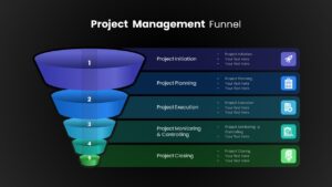 Project Management Funnel Template PowerPoint Dark