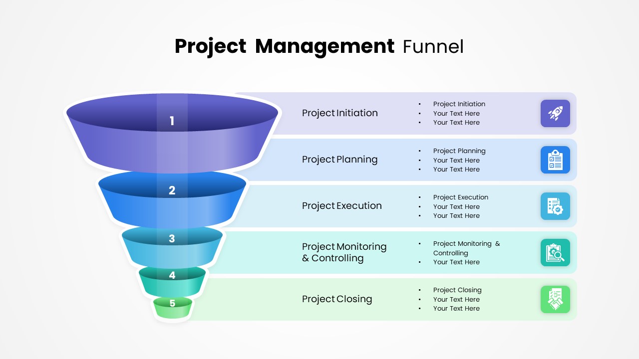 Project Management Funnel Template PowerPoint