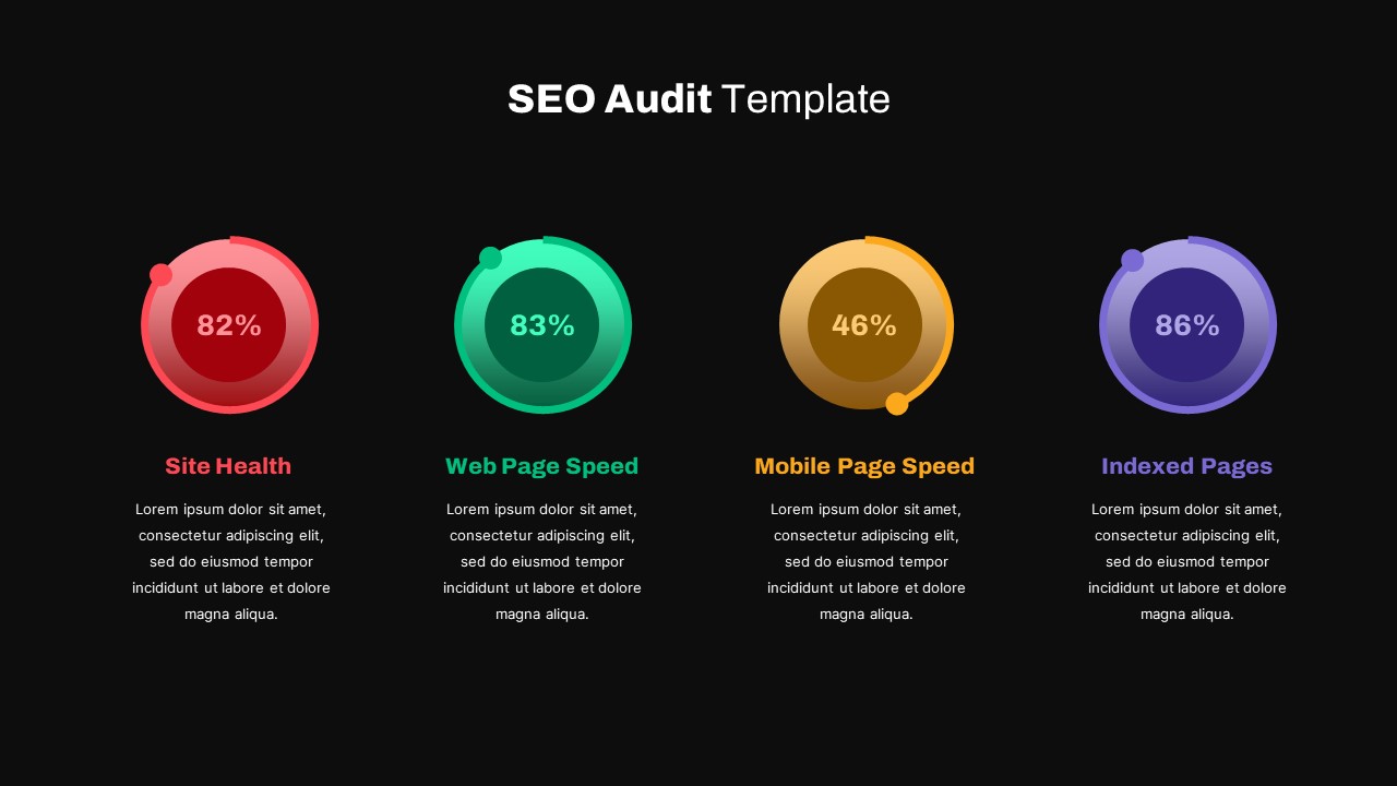 SEO Audit PowerPoint Template Dark