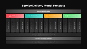 Service Delivery Model PowerPoint Template Dark