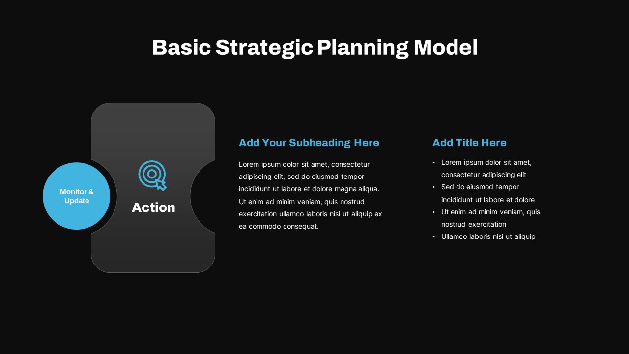 Basic Strategic Planning Model PowerPoint Template Dark5