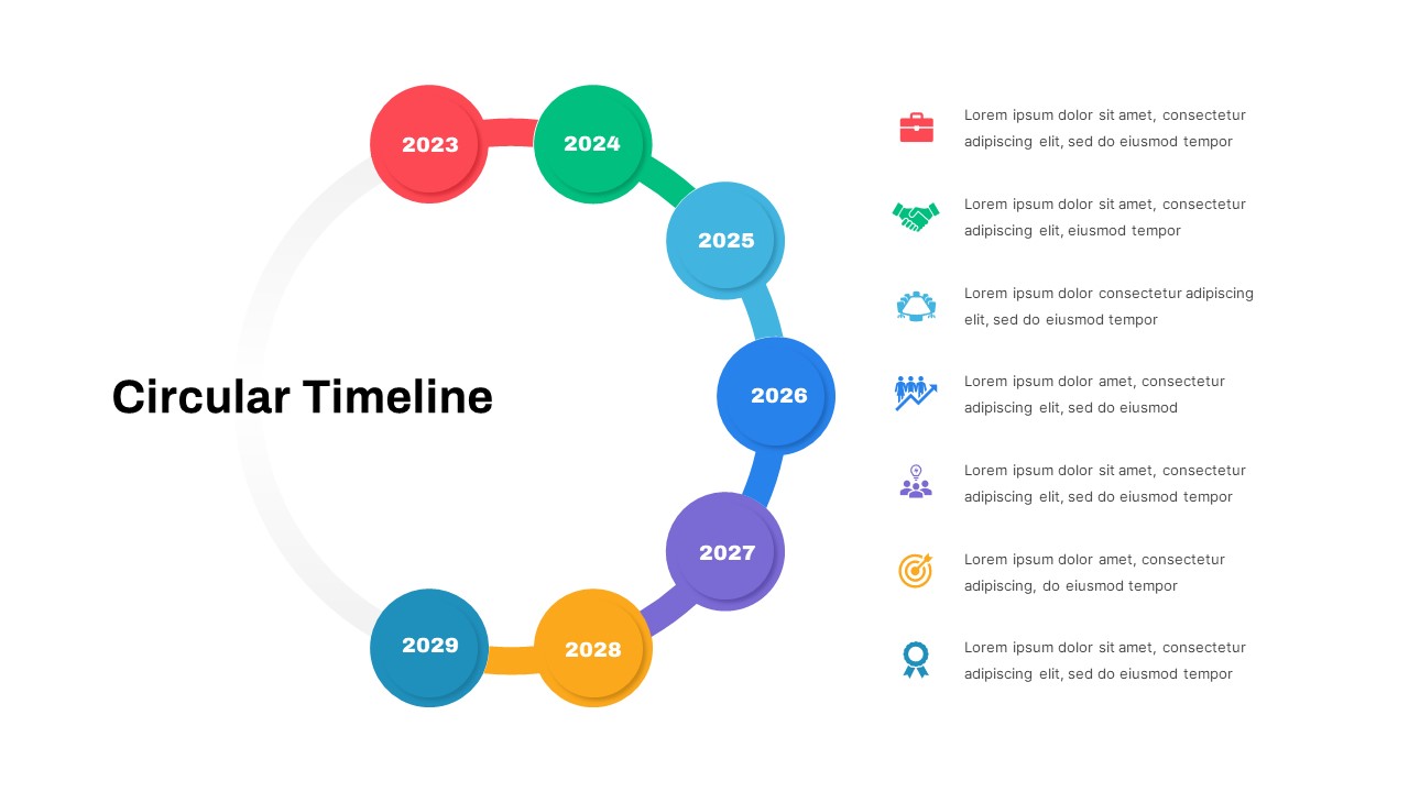 Circular Timeline PowerPoint Presentation Template