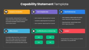 Company Capability Statement PowerPoint Template Dark