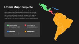 Latam Map PowerPoint Template Dark