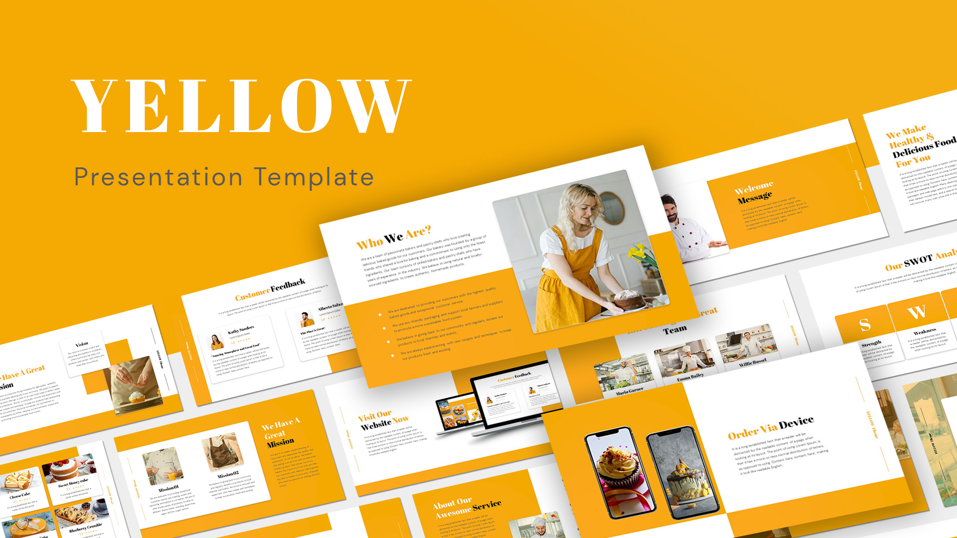 Yellow Theme Food and Beverage PowerPoint Presentation Template