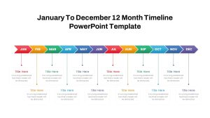 January to December 12 Month Timeline PowerPoint Template featured image