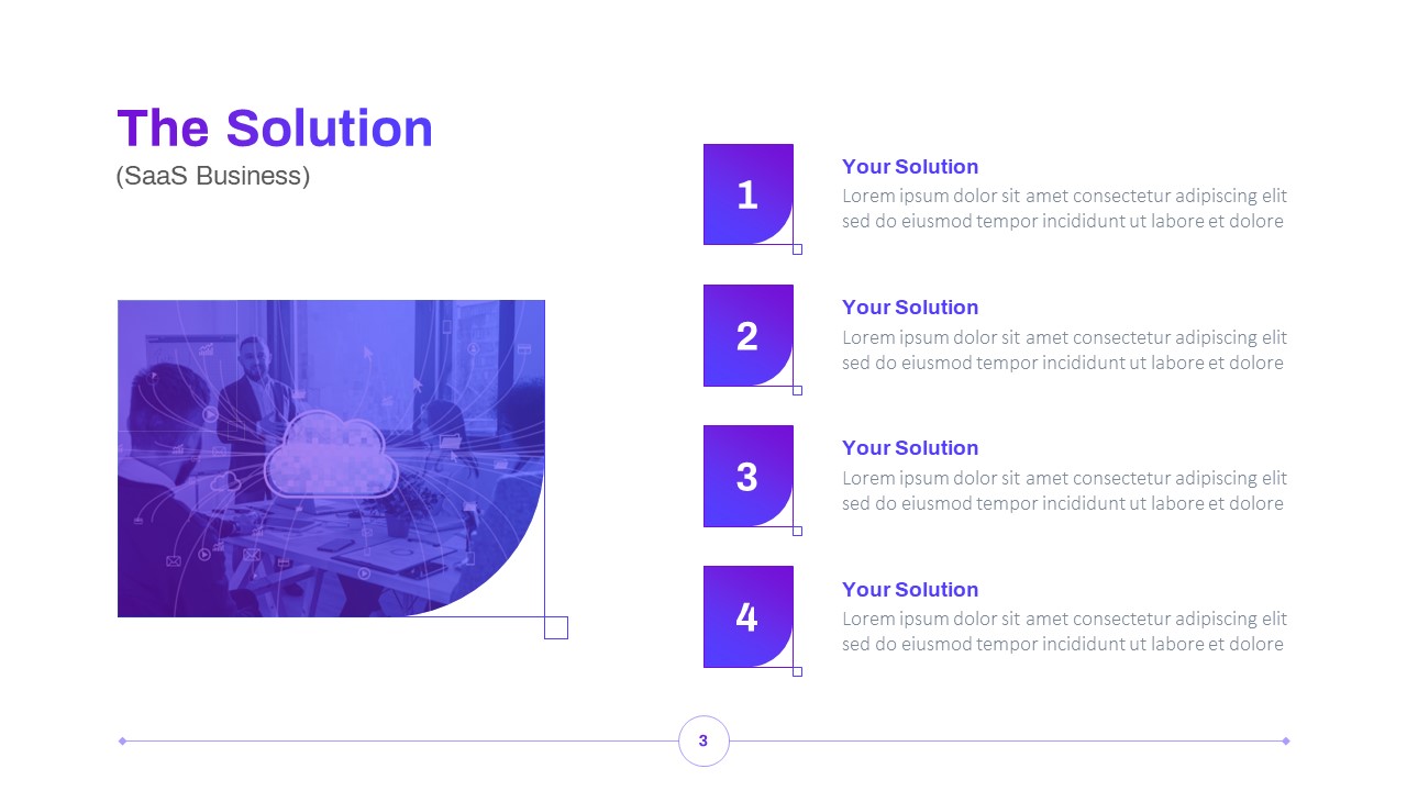 SaaS Business Pitch Deck Template Solution Slide