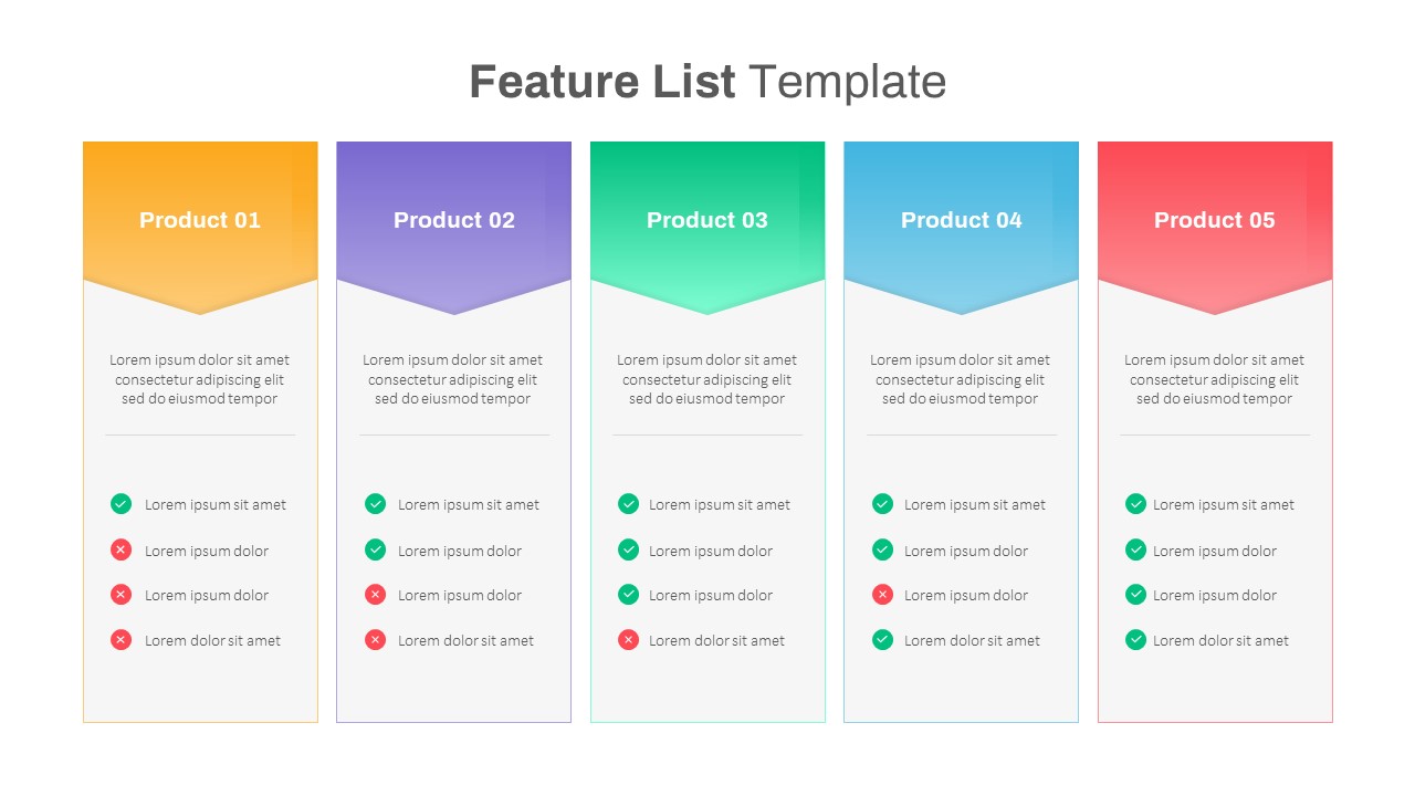 Feature List PowerPoint Template SlideBazaar