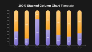 100% Stacked Column Chart PowerPoint Template