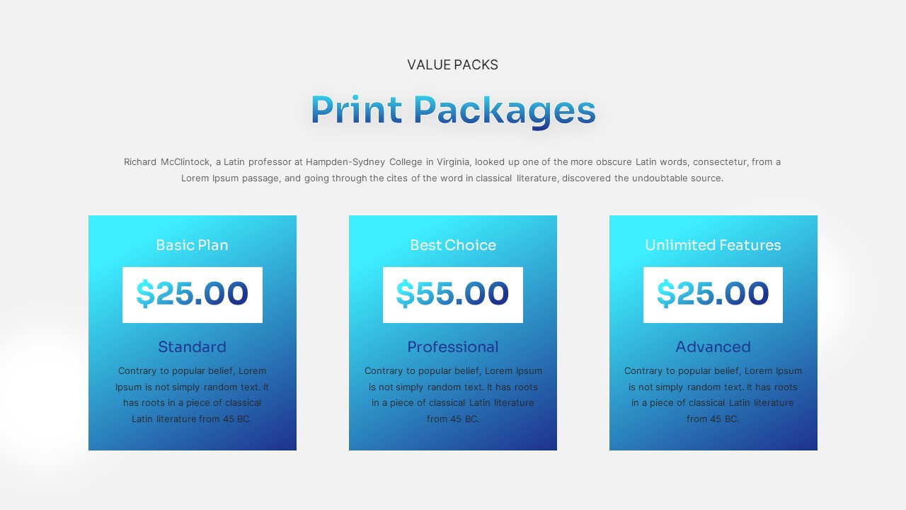 3D Printing pricing PowerPoint Template