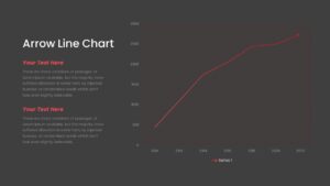 Arrow Line Chart PowerPoint Template Dark